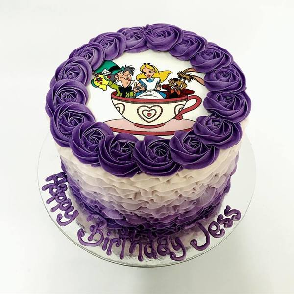 Purple Ombre Frills with Edible Image
