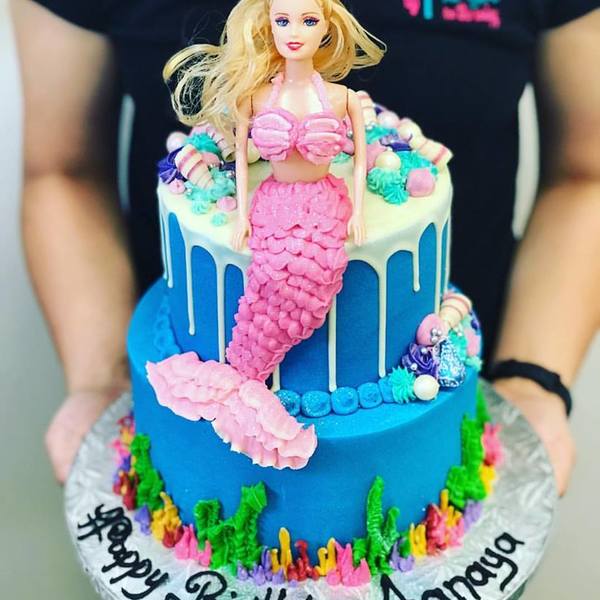 Two Tier Ariel Mermaid Cake