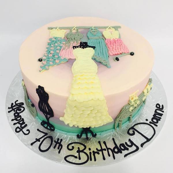 Blue to Pink Ombre Shopaholic Cake