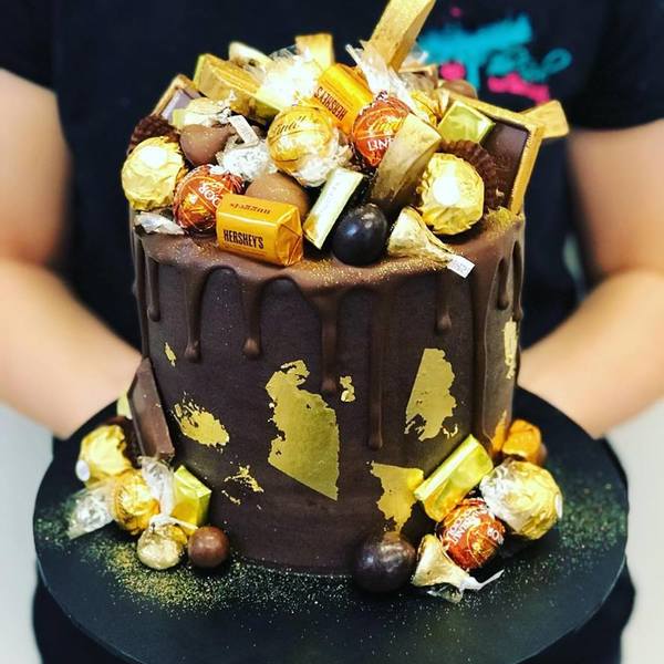 Smooth Chocolate Overload with Gold Leaf and Drip