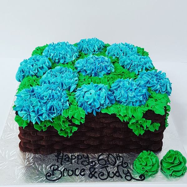 Blue Hydrangea Cake