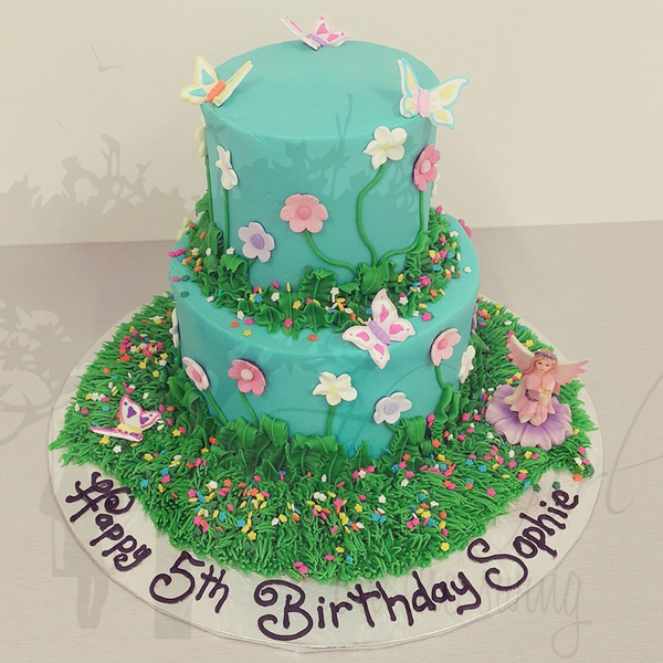 Two Tier Fairy Garden Cake