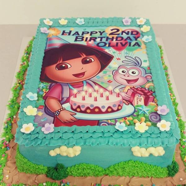 Dora Rectangle Edible Image cake