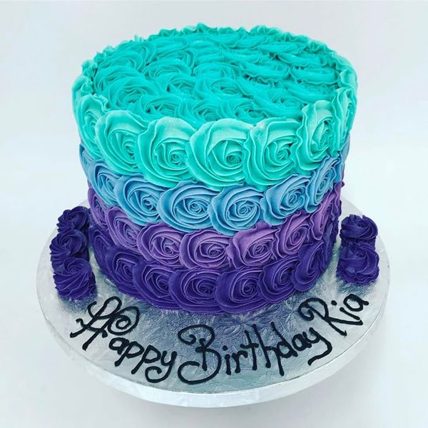 Purple and Teal Ombre Roses