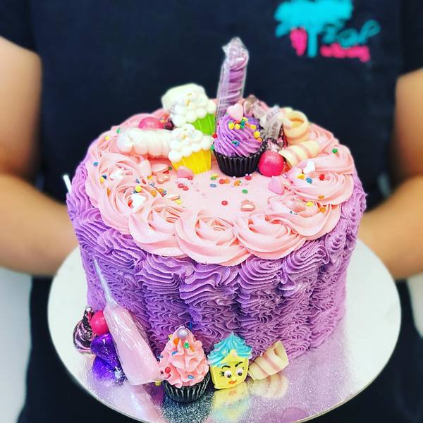 Purple Star Ruffle with Mini Overload Toppings