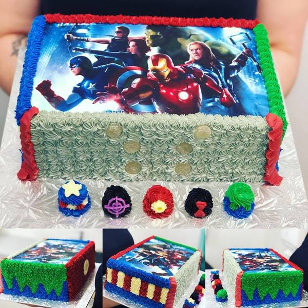 Avengers Rectangle Cake with Edible Image