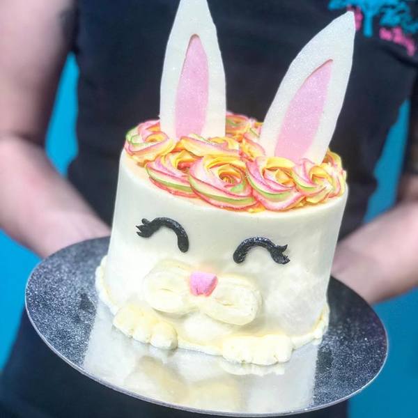 Smooth Cream Rainbow Bunny Cake