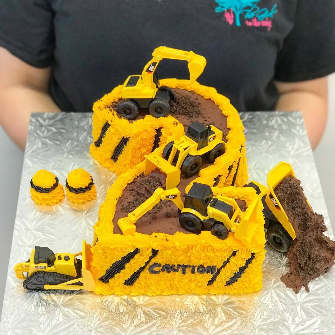 Construction Site Digger Cake
