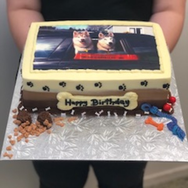 Smooth Dog Themed Cake with Edible Image 
