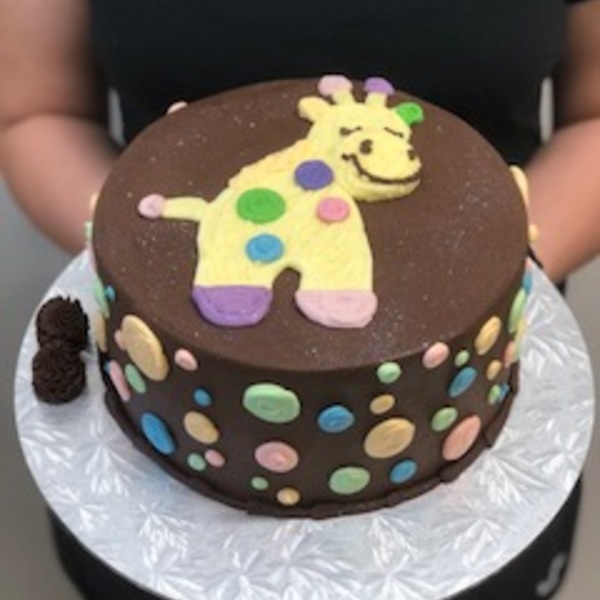 Smooth Chocolate with Polka Dots and Cartoon Giraffe  