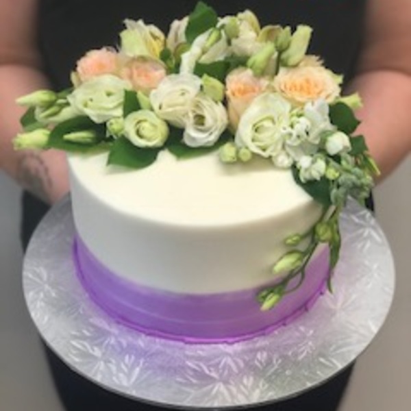 Smooth Purple and White with Fresh Flowers (vegan)