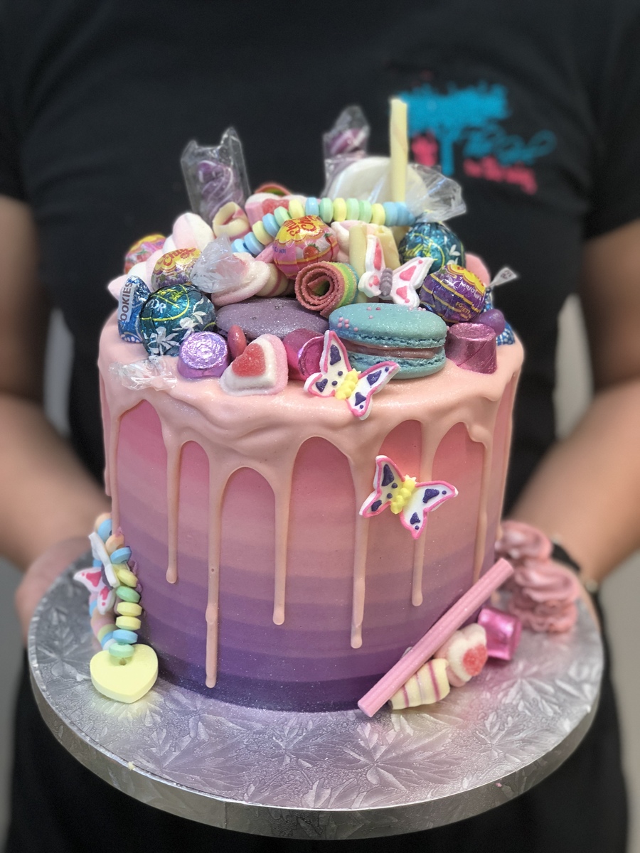 Ombre Purple to Pink with Pink Drip and Lolly Overload - The Girl on ...