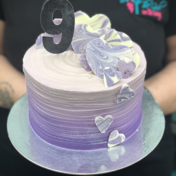 Ribbed Ombre Purple with Chocolate Hearts 