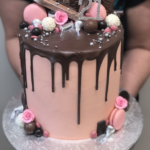 Pink and Chocolate Theme Overload with Chocolate Drip 