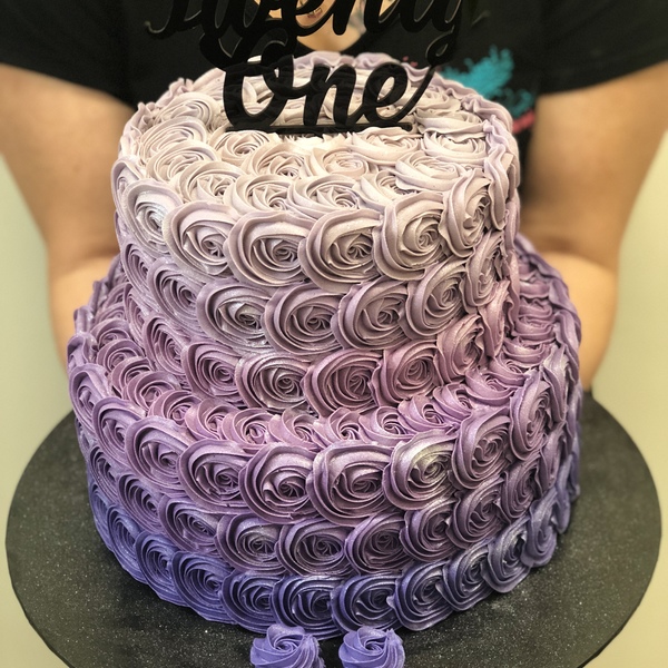 Two Tier Ombre Purple Roses