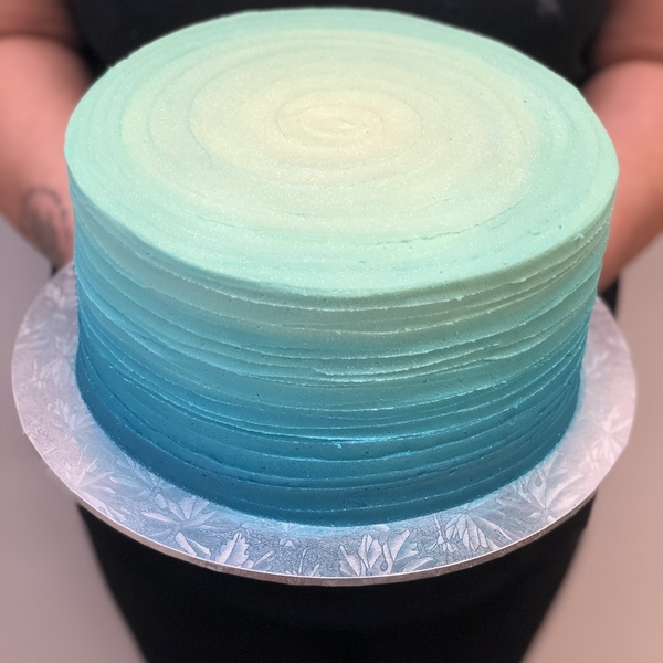 Ombre Blue Ribbed Cake 