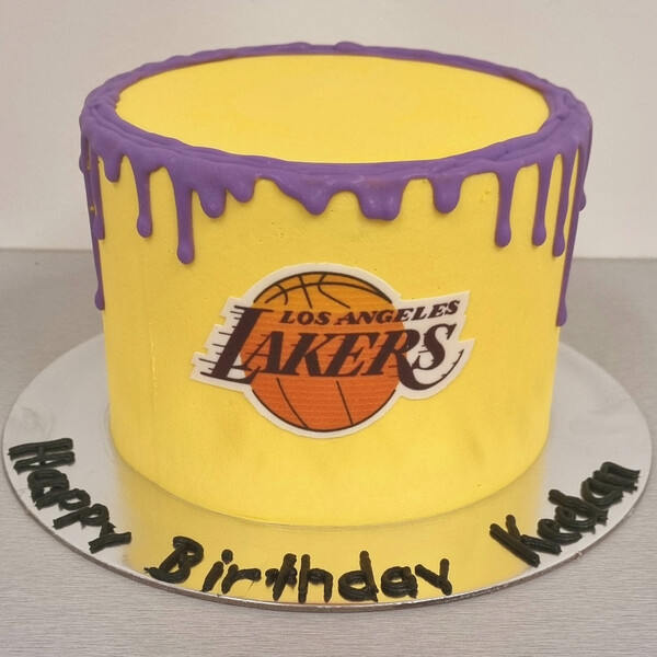 Ethan Lakers Basket Ball Cake, A Customize Basket Ball cake