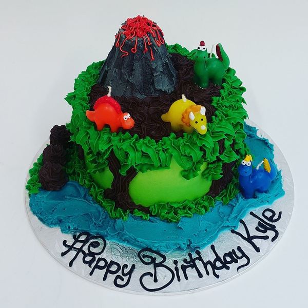 Dino Volcano Cake