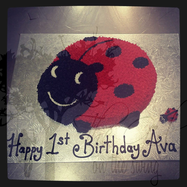 Lady Bug Side on Cake