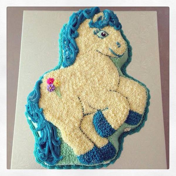 My Little Pony Blue and White Cake
