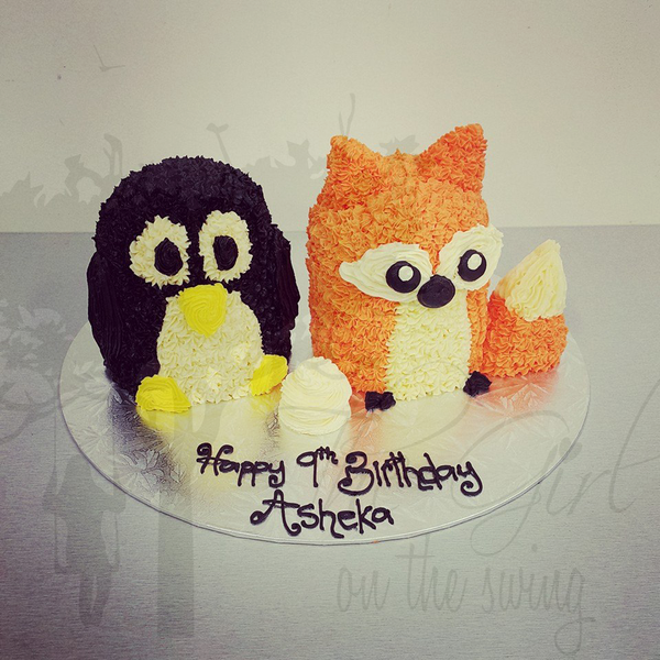 Penguin and Fox Cakes