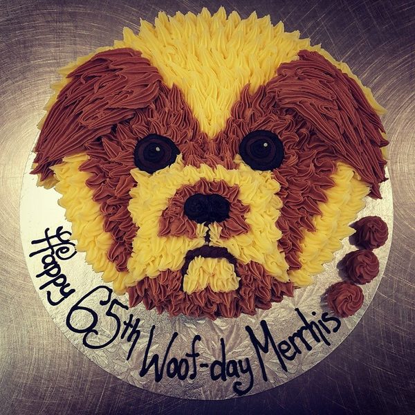 Puppy Face Brown and Cream Cake