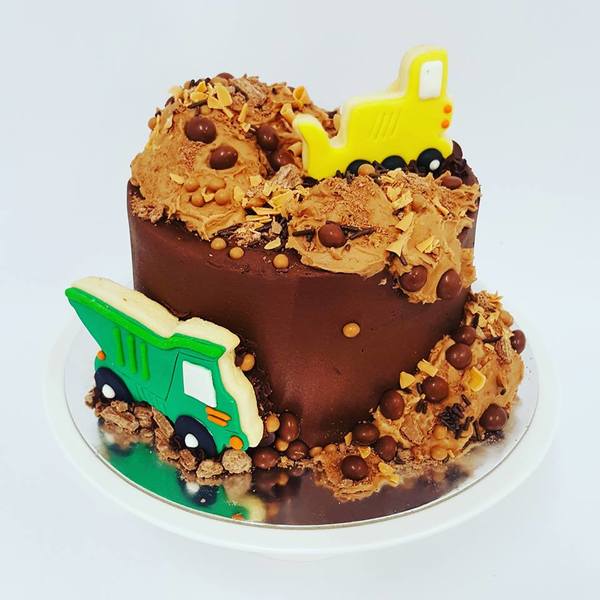 Chocolate and Cookie Construction Cake