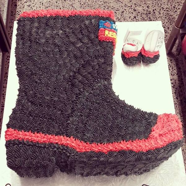 Carved Red Band Gumboot Cake