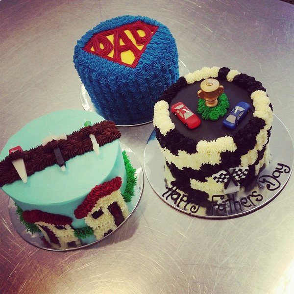 Builder, Super Dad and Racing Track Cake
