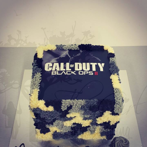 Call of Duty Square Camo Cake (with Edible Image)