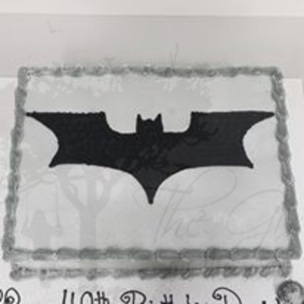 Classic Batman Logo on Rectangle Cake