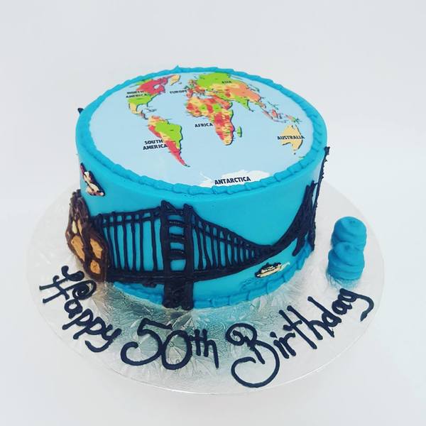 World Travel Cake (with Edible Image)