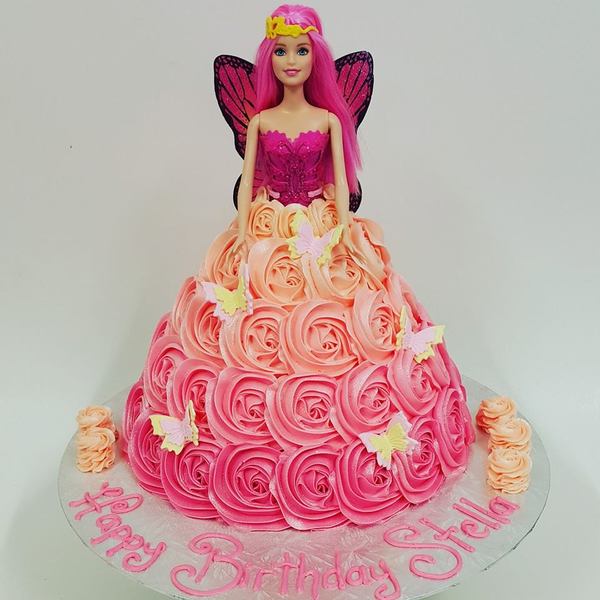 Pink Fairy Barbie with Pink Ombre Roses