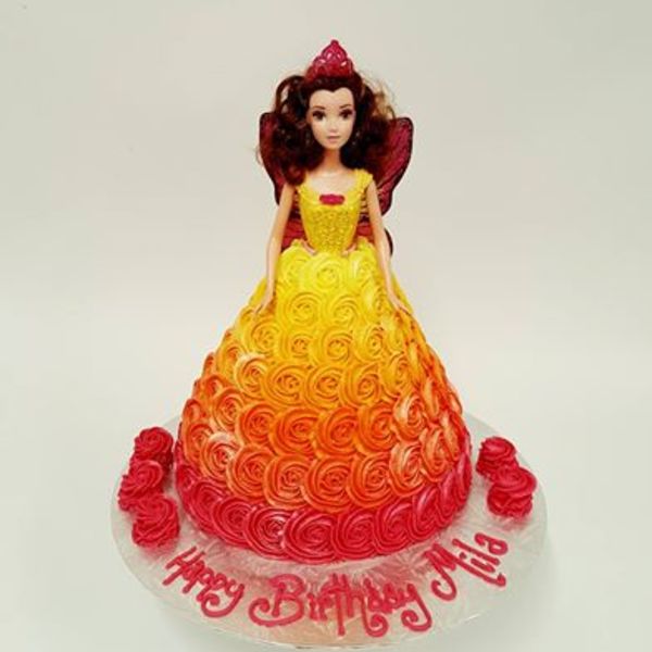 Fairy with Sunset Roses Cake