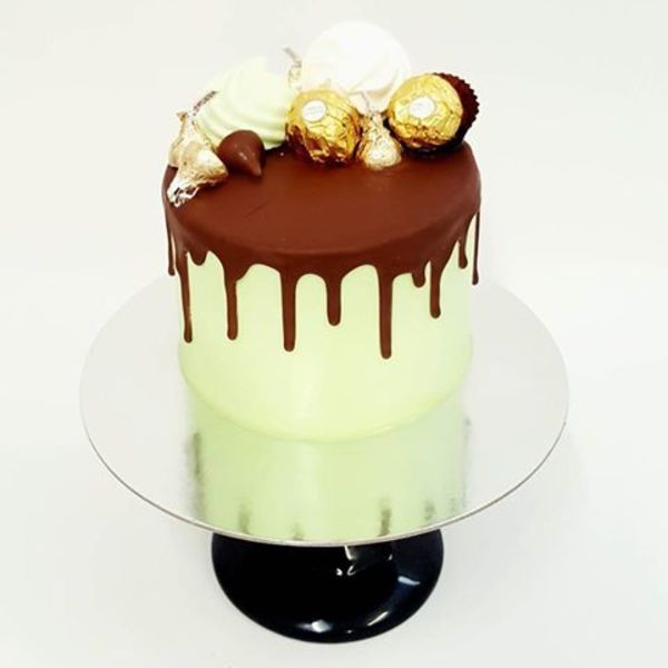Mint Green Mini Drip Cake With Toppings