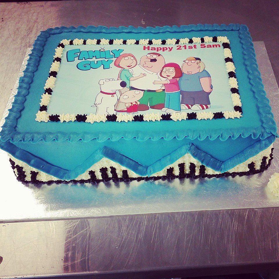 Rectangle Family Guy Cake (with edible image) - The Girl on the Swing