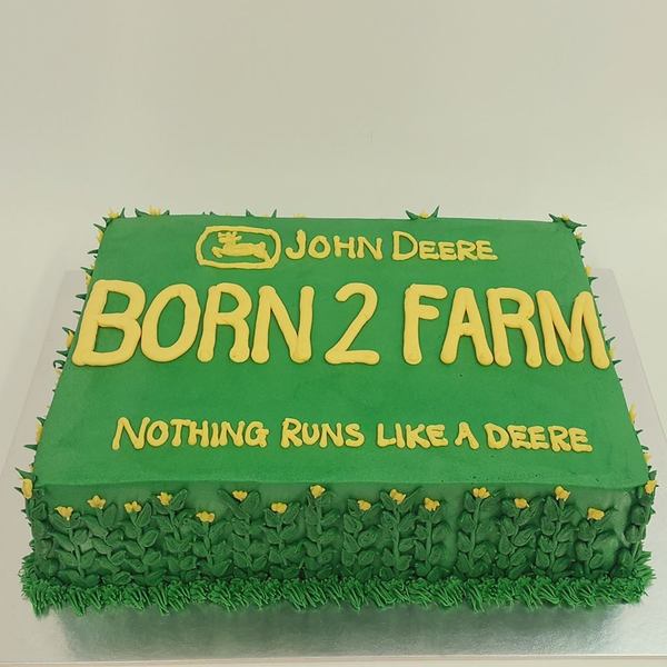 Rectangle John Deere Born to Farm Cake
