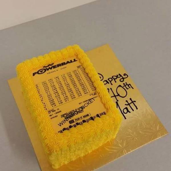 Lotto Ticket Cake (with edible image)