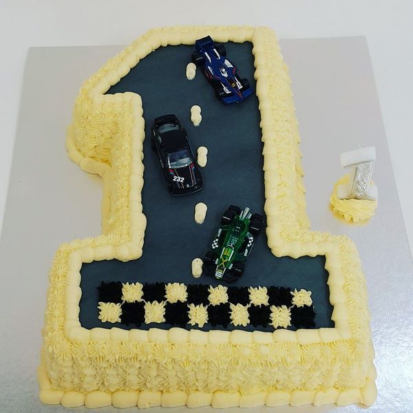 Number One Race Track Cake