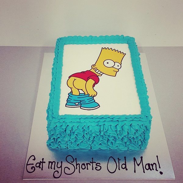 Rectangle Bart Simpson Cake (with edible image)
