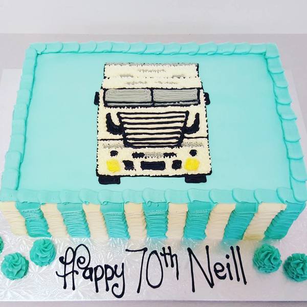 Rectangle Ruffle Cake with Truck Face