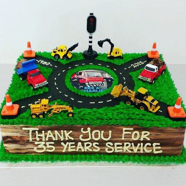 Rectangle Road Construction Cake