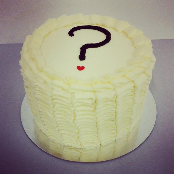 Cream Ruffle with Question Mark Gender Reveal