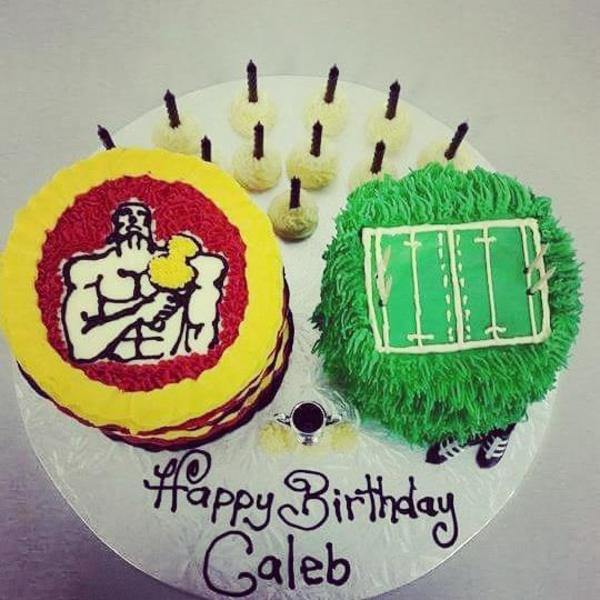 Chiefs and Rugby Field Cakes