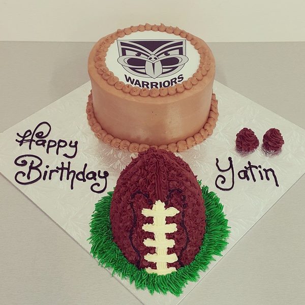 Edible Image cake and Rugby Ball