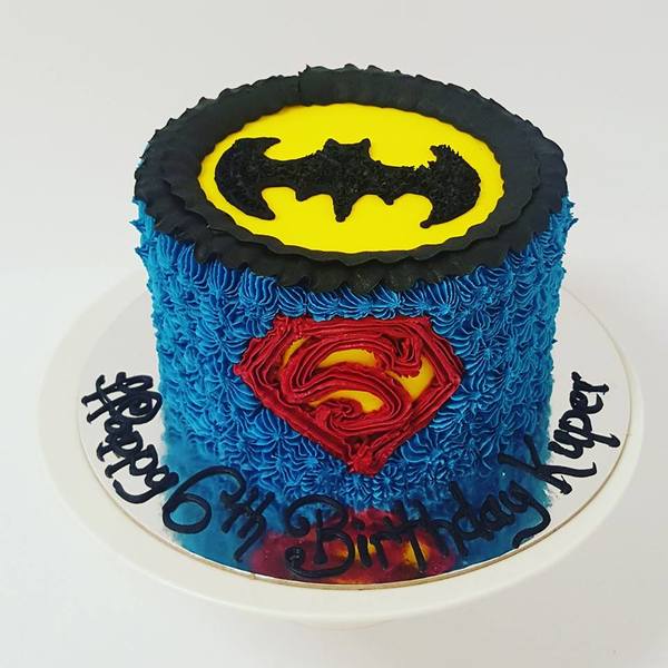 Superman and Batman Cake