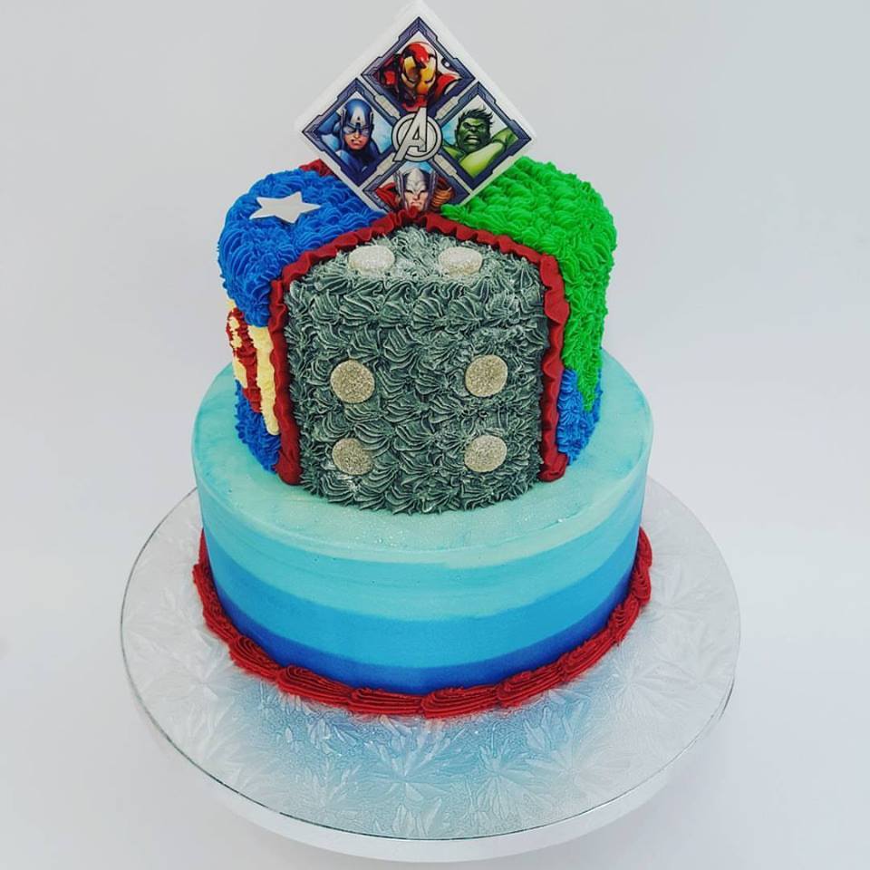 Three Tier Spiderman Theme Fondant Birthday Cake - Dough and Cream