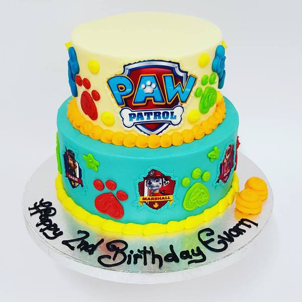 Two Tier Paw Patrol (with edible images)